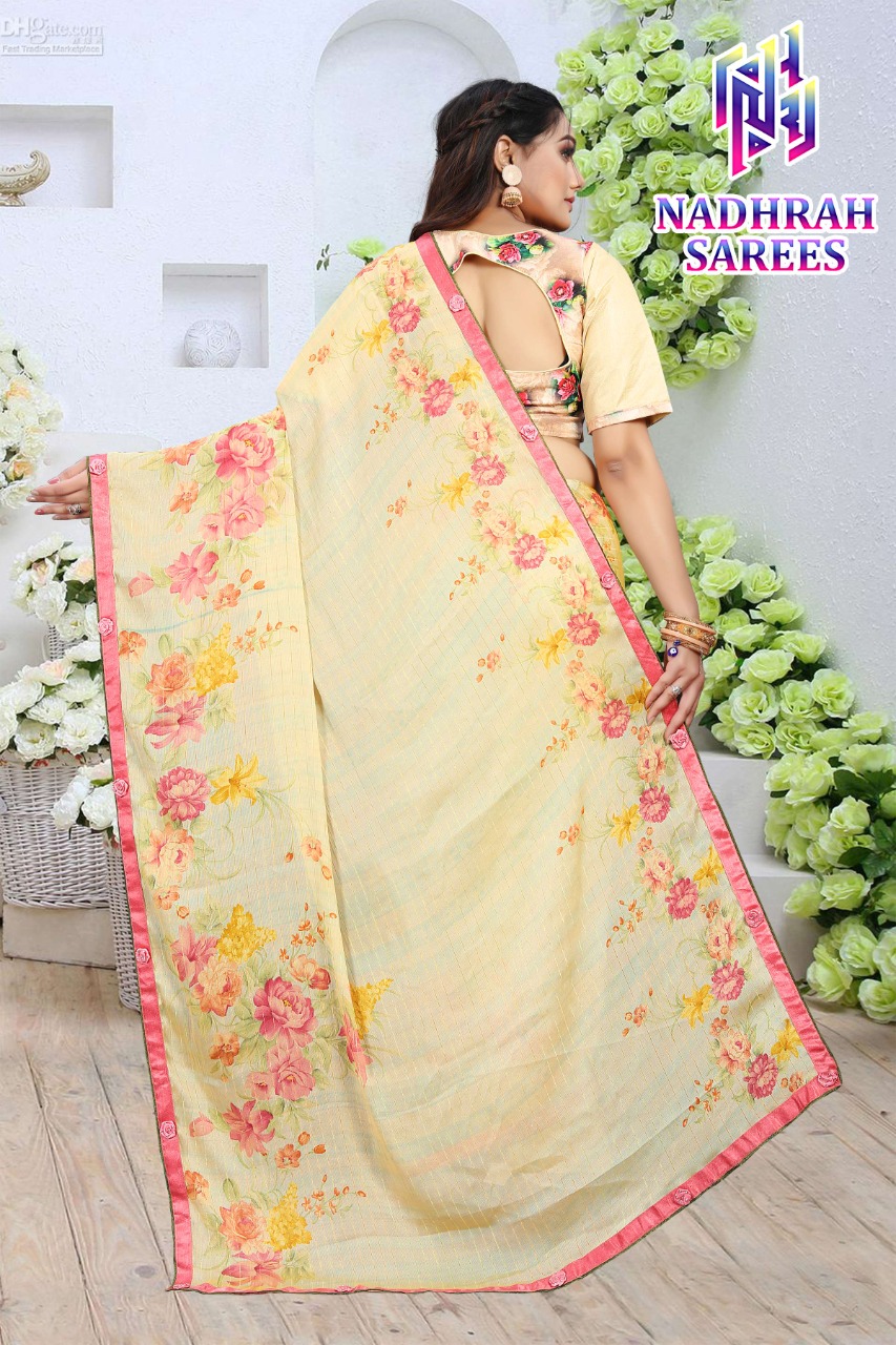 FLOWER PRINTED SAREE (WITH STICH BLOUSE)